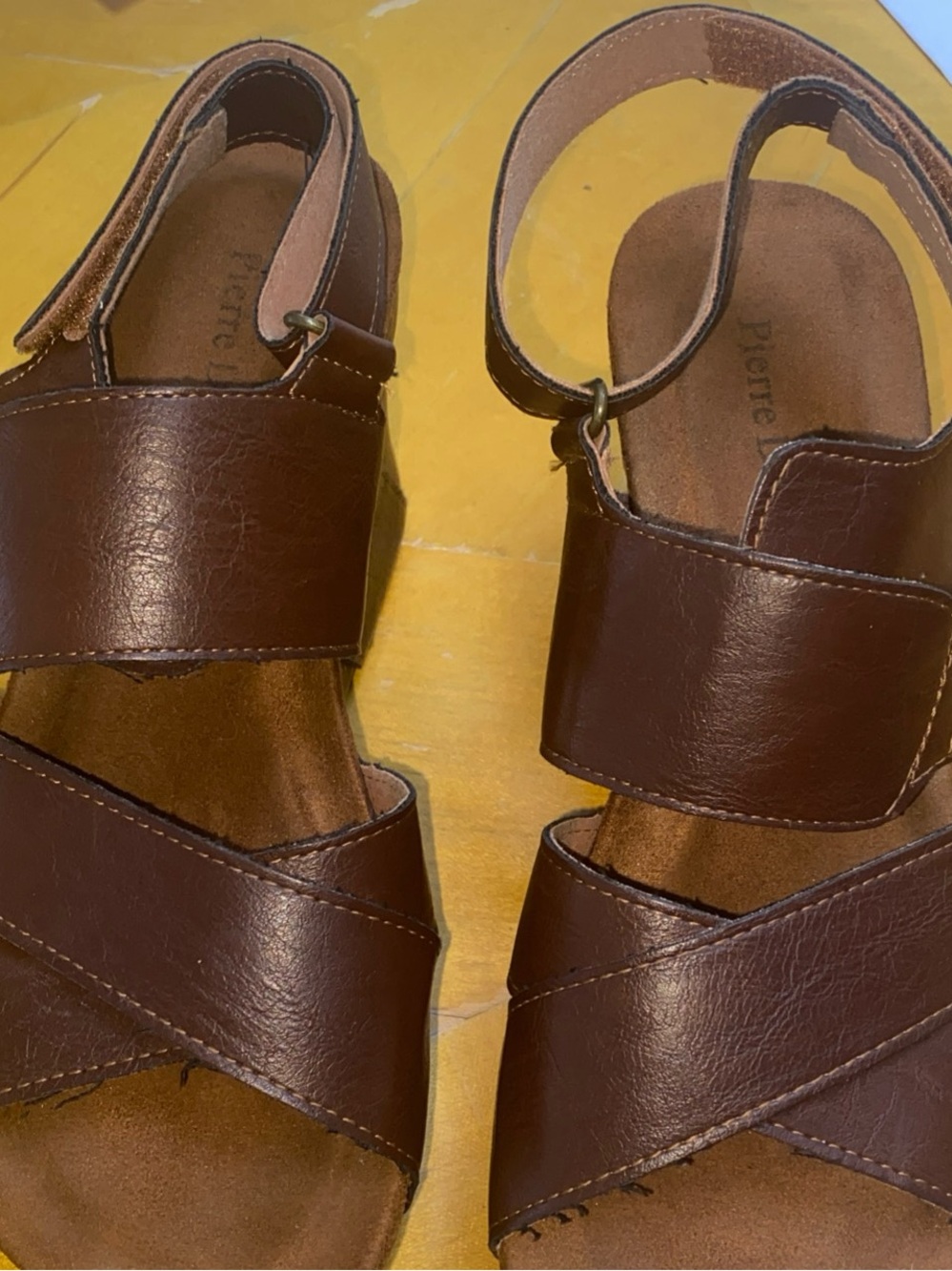 Pierre Dumas Brown Leather Strappy Women's Sandals